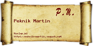 Peknik Martin névjegykártya